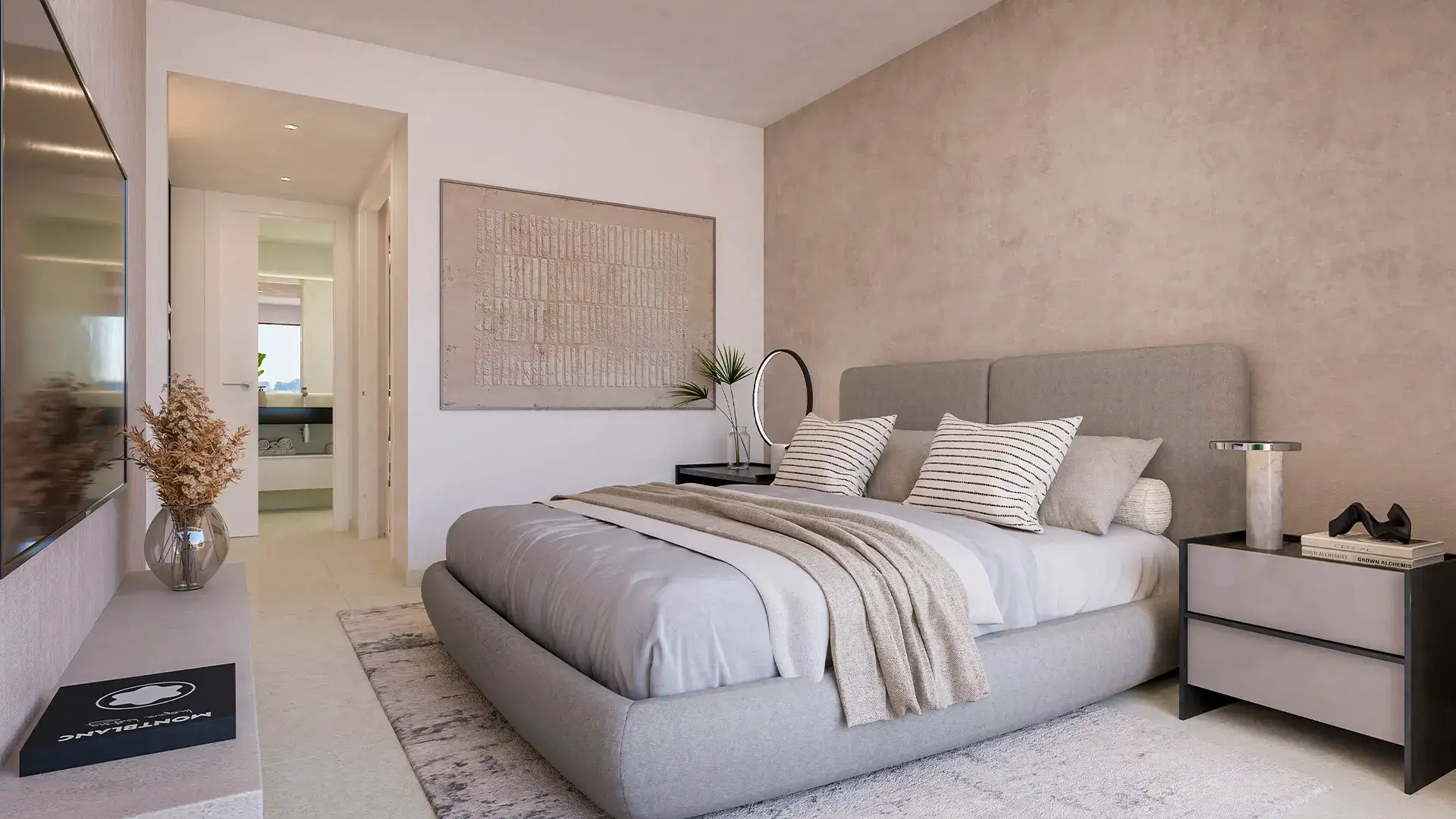 przykładowe wykończenie sypialni w Marine Hills Estepona