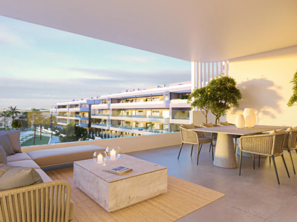 Widok z tarasu nowego apartamentu w Torrevieja