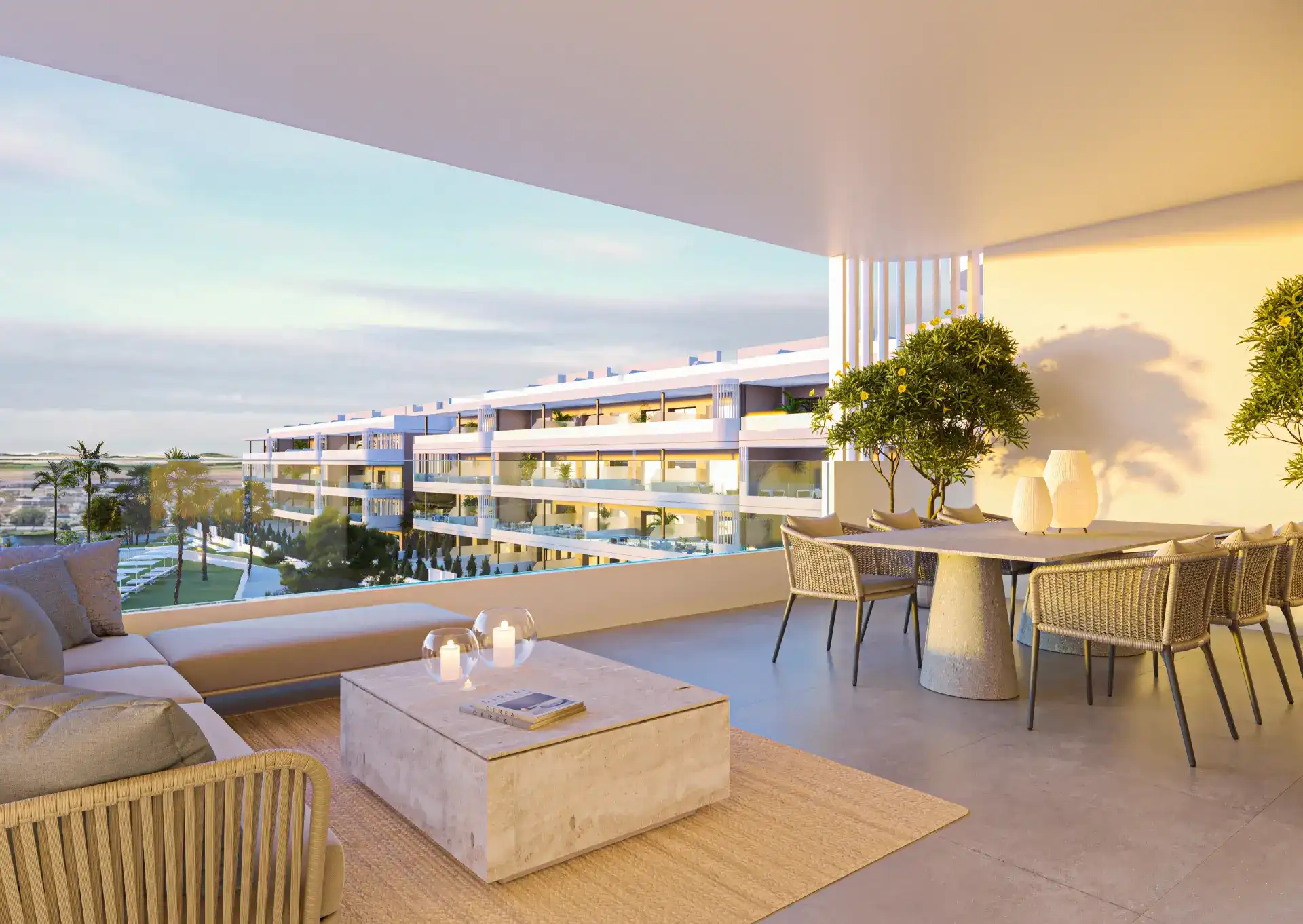 Widok z tarasu nowego apartamentu w Torrevieja